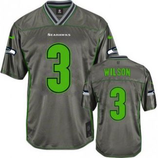 Nike Seattle Seahawks #3 Russell Wilson Grey Youth Stitched NFL Elite Vapor Jersey