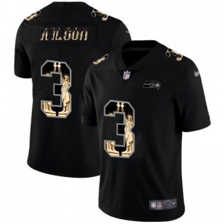 Seattle Seattle Seahawks #3 Russell Wilson Carbon Black Vapor Statue Of Liberty Limited NFL Jersey