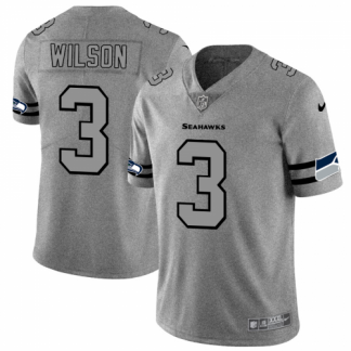 Seattle Seattle Seahawks #3 Russell Wilson Men's Nike Gray Gridiron II Vapor Untouchable Limited NFL Jersey