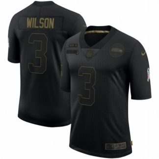 Seattle Seattle Seahawks #3 Russell Wilson Nike 2020 Salute To Service Limited Jersey Black