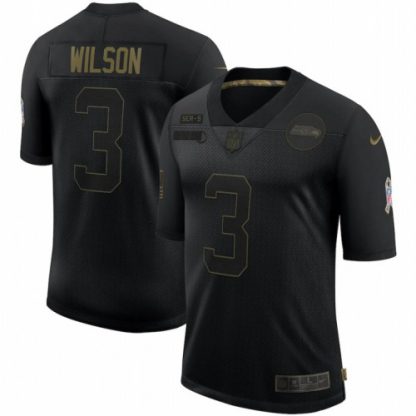 Seattle Seattle Seahawks #3 Russell Wilson Nike 2020 Salute To Service Limited Jersey Black