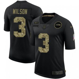 Seattle Seattle Seahawks #3 Russell Wilson Men's Nike 2020 Salute To Service Camo Limited NFL Jersey Black