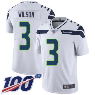 Nike Seattle Seahawks #3 Russell Wilson White Men's Stitched NFL 100th Season Vapor Limited Jersey