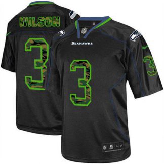 Nike Seattle Seahawks #3 Russell Wilson Black Men's Stitched NFL Elite Camo Fashion Jersey