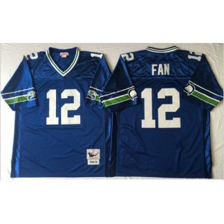 Mitchell And Ness Seattle Seahawks #12 Fan Blue Throwback Stitched NFL Jersey
