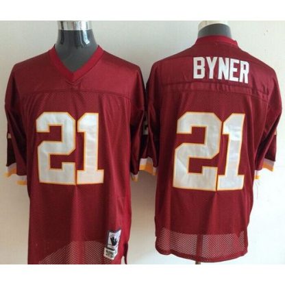Mitchell And Ness Nike Washington Commanders #21 Earnest Byner Red Throwback Stitched NFL Jersey